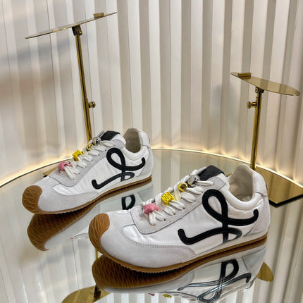 LOEWE 26S RUNNER 2.0 SNEAKERS IN WHITE FABRIC AND SUEDE