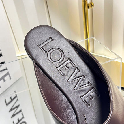 LOEWE 26S THONG SANDALS IN DARK BROWN CALFSKIN