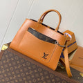MARELLE TOTE BB BAG 30 IN BRONZE BROWN EPI GRAIN COWHIDE LEATHER