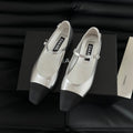 MARY JANE SILVER MIX BLACK CALFSKIN