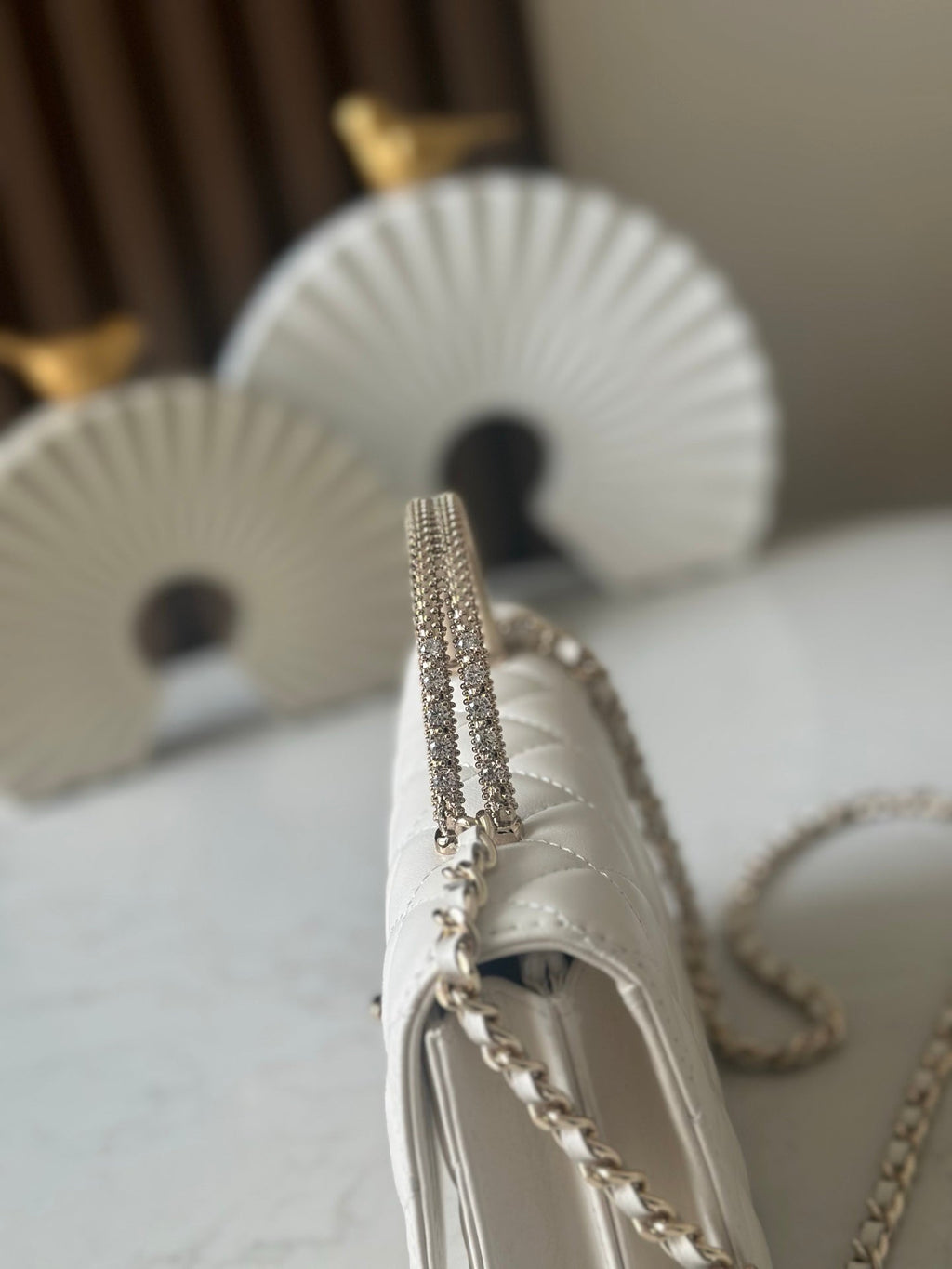 CHANEL 25S MINI FLAP BAG 18 IN CREAM WHITE CALFSKIN GOLD HARDWARE