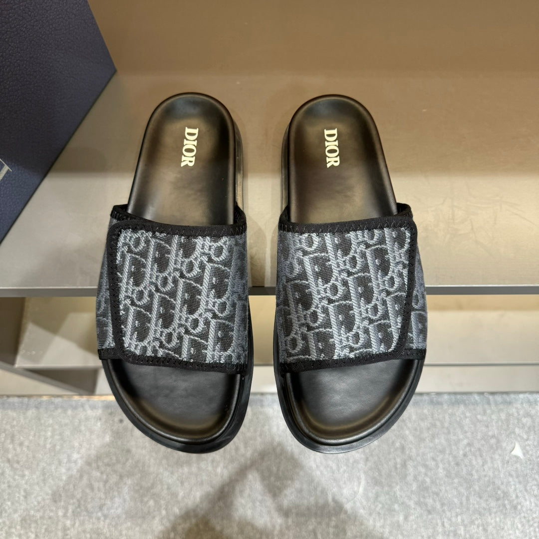 CD VELCRO STRAP SLIPPER LEAD COLOR JACQUARD