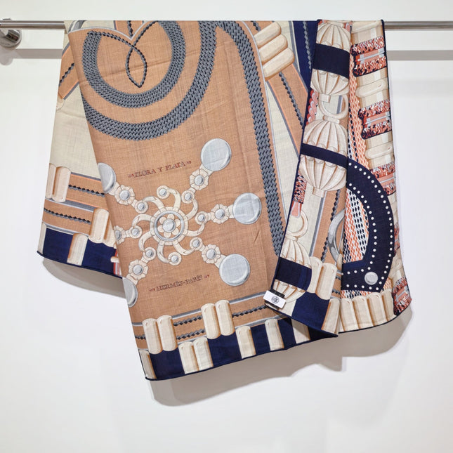 HERMES SCARF 140 IN SILK 134455