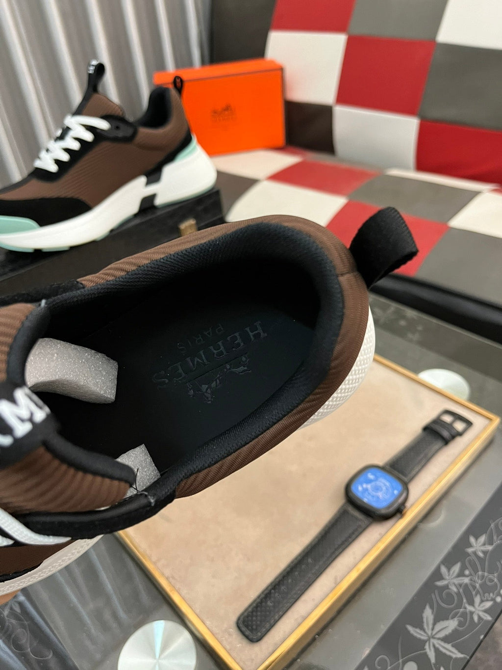 HM HUGO SNEAKER BLACK AND BROWN WEAVE