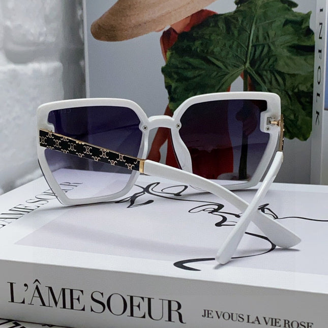 TRIOMPHE SUNGLASS 497829 IN WHITE ACETATE EMBOSSED LOGO