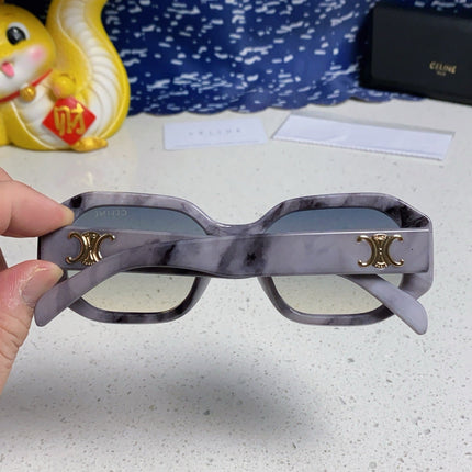 TRIOMPHE SQUARE SUNGLASS 566740 IN MARBLED EFFECT ACETATE