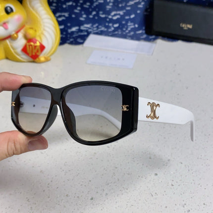 TRIOMPHE SUNGLASS 566216 IN BLACK AND WHITE ACETATE