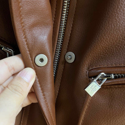 LP 26S BROWN LEATHER BOMBER JACKET 571