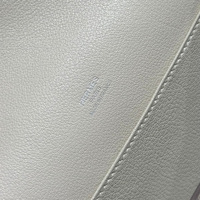 HM ROULIS 18 MINI BAG IN BEIGE CALFSKIN SILVER-TONE HARDWARE
