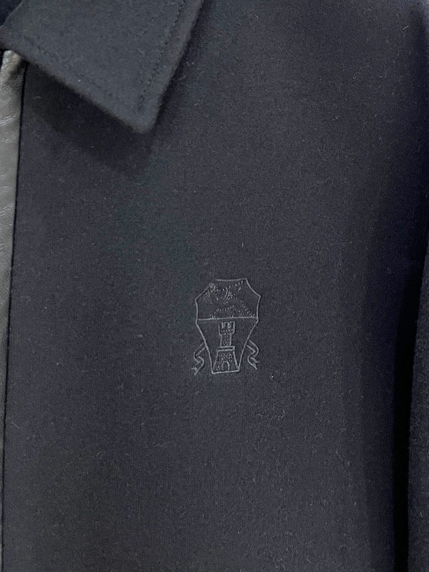 BRUNELLO CUCINELLI BLACK WOOL ZIP-FASTENING JACKET