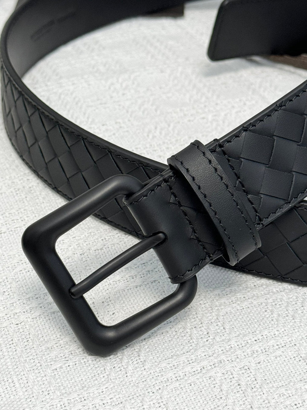 BV BELT 3.5CM IN BLACK CALFSKIN BLACK HARDWARE