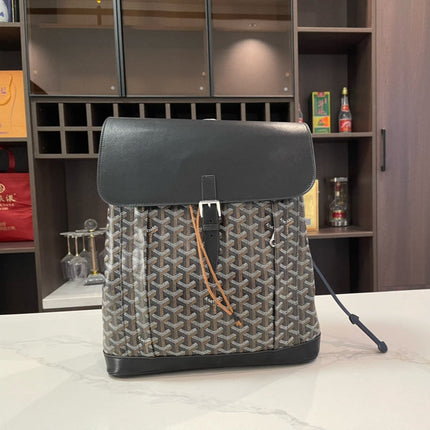 ALPIN BACKPACK 37 IN BLACK LAMBSKIN AND GOYARDINE CANVAS