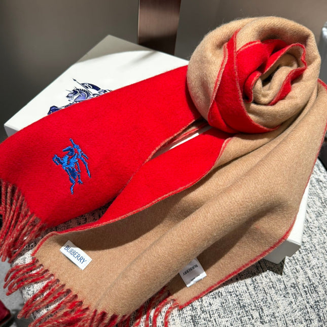 REVERSIBLE SCARF 180 CM IN RED CASHMERE 407413