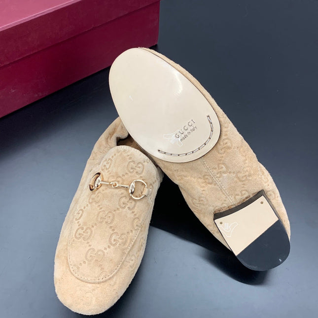GUCCI 26S LOAFERS IN BEIGE SUEDE