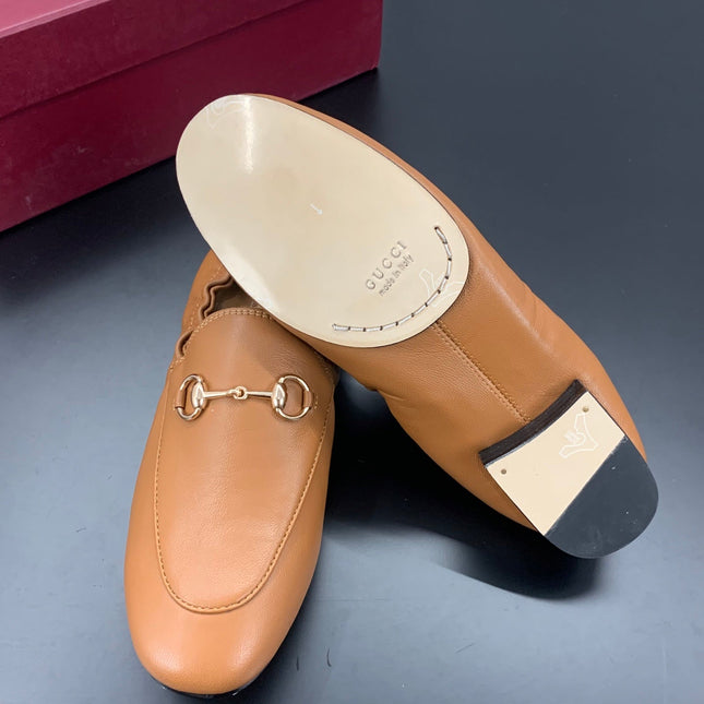GUCCI 26S LOAFERS IN BROWN CALFSKIN