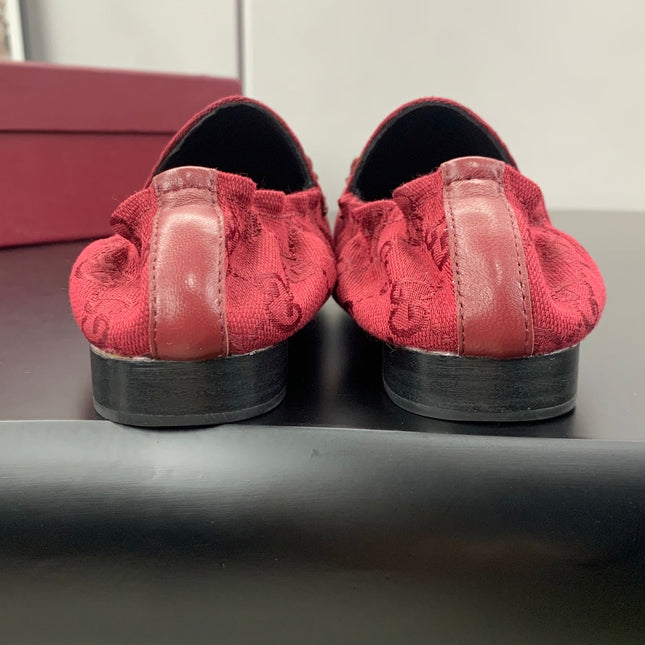 GUCCI 26S LOAFERS IN RED CANVAS