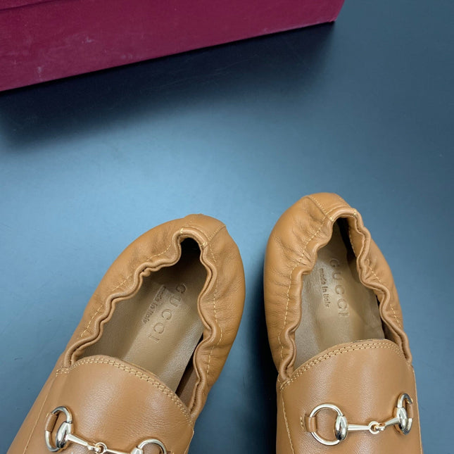 GUCCI 26S LOAFERS IN BROWN CALFSKIN