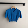MIUMIU 26S CROPPED V-NECK KNIT TOP 1205