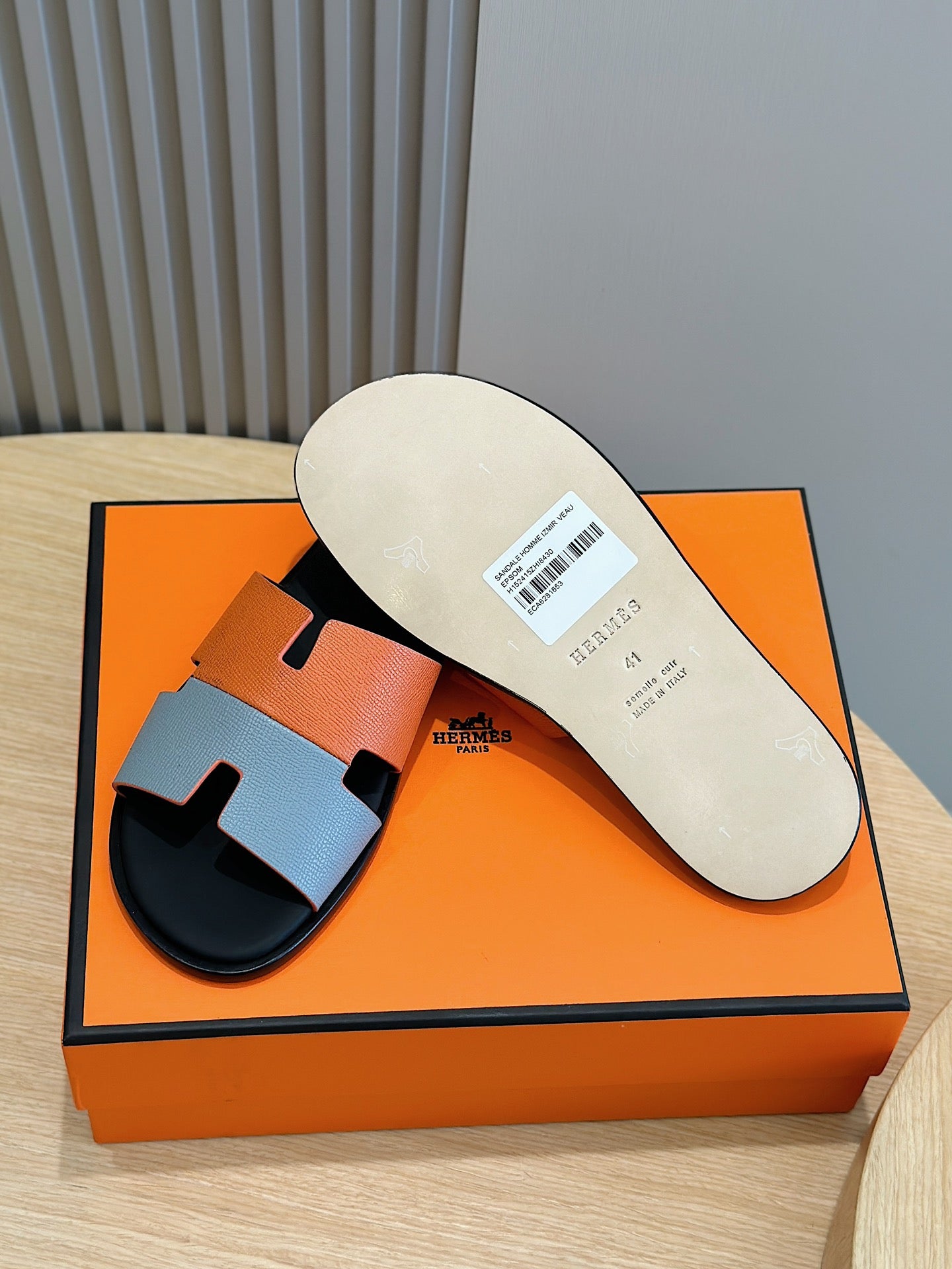 HM IZMIR SANDAL FIRE AND SKY CALFSKIN