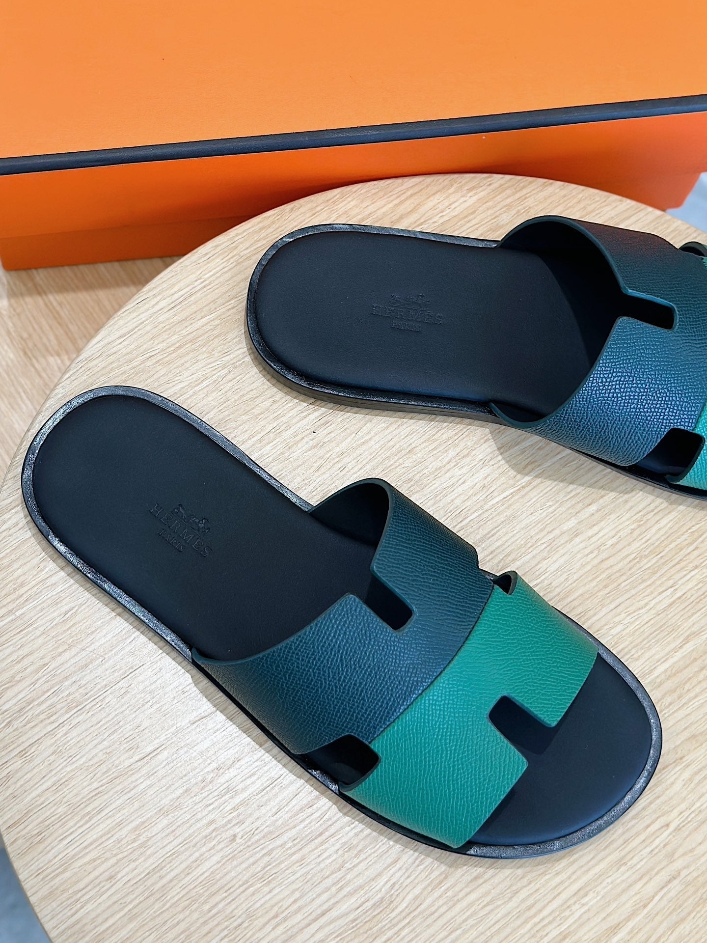 HM IZMIR SANDAL DENIM AND OCEAN CALFSKIN