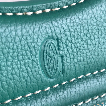 GOYA 26S BELUGA MINI BAG 23MM IN DEEP TEAL GREEN GOYARDINE CANVAS AND CALFSKIN