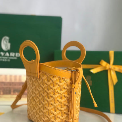GOYA 26S BELUGA MINI BAG 23MM IN HONEY YELLOW GOYARDINE CANVAS AND CALFSKIN