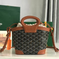 GOYA 26S BELUGA MINI BAG 23MM IN BROWN GOYARDINE CANVAS AND CALFSKIN