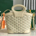 GOYA 26S BELUGA MINI BAG 23MM IN IVORY WHITE GOYARDINE CANVAS AND CALFSKIN
