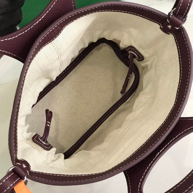 GOYA 26S BELUGA MINI BAG 23MM IN BURGUNDY BROWN GOYARDINE CANVAS AND CALFSKIN