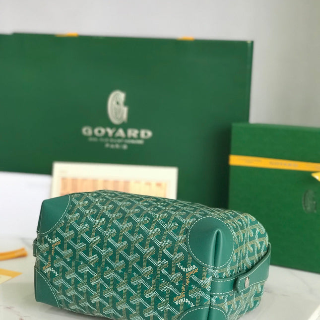 GOYA 26S BOEING 25MM IN DARK GREEN GOYARDINE CANVAS AND CALFSKIN