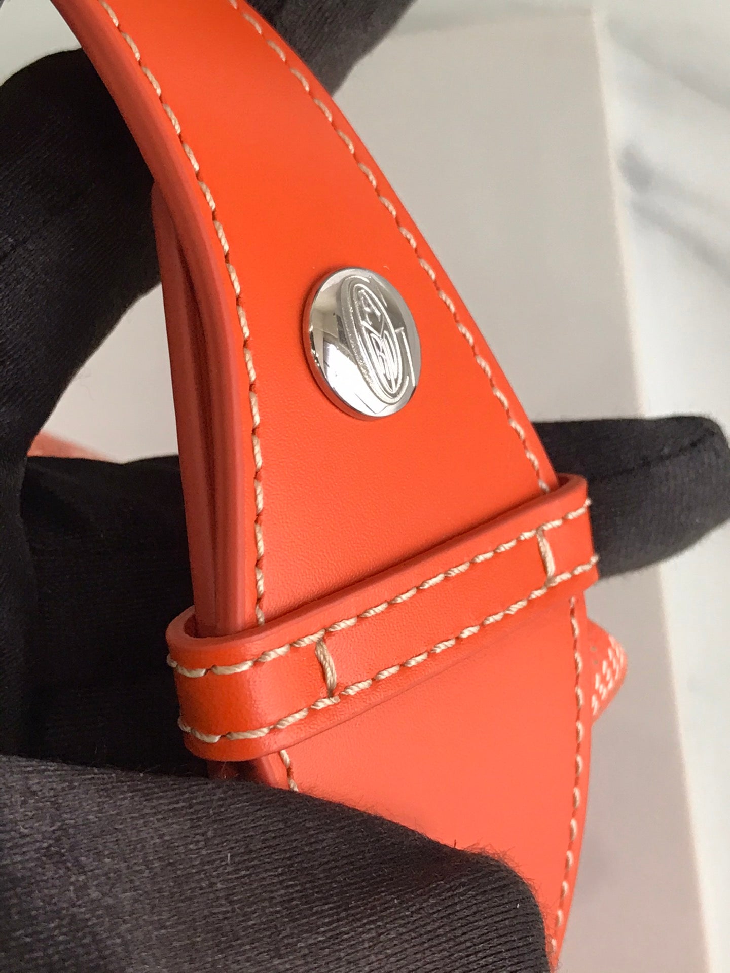 GOYA 26S BOEING 25MM IN ORANGE GOYARDINE CANVAS AND CALFSKIN