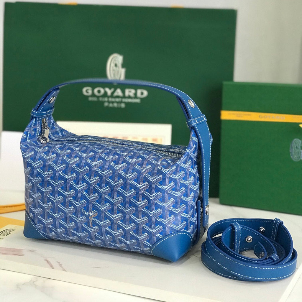 GOYA 26S BOEING 25MM IN DARK BLUE GOYARDINE CANVAS AND CALFSKIN