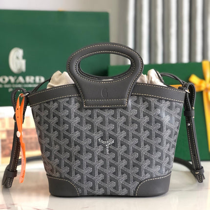 GOYA 26S BELUGA MINI BAG 23MM IN GREY GOYARDINE CANVAS AND CALFSKIN
