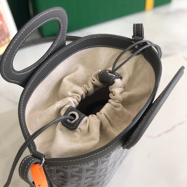 GOYA 26S BELUGA MINI BAG 23MM IN GREY GOYARDINE CANVAS AND CALFSKIN