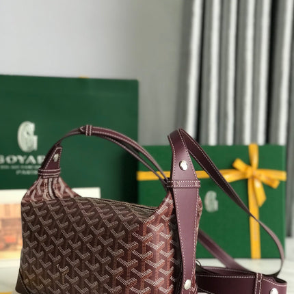GOYA 26S BOEING 25MM IN BURGUNDY RED GOYARDINE CANVAS AND CALFSKIN