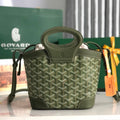 GOYA 26S BELUGA MINI BAG 23MM IN DARK OLIVE GREEN GOYARDINE CANVAS AND CALFSKIN