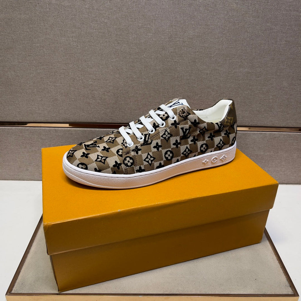 LV TRAINER PEANUT BROWN MIX BLACK DAMIER BREATHABLE FABRIC