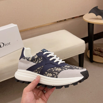 CD CROSS SNEAKER NAVY AND BEIGE SUEDE