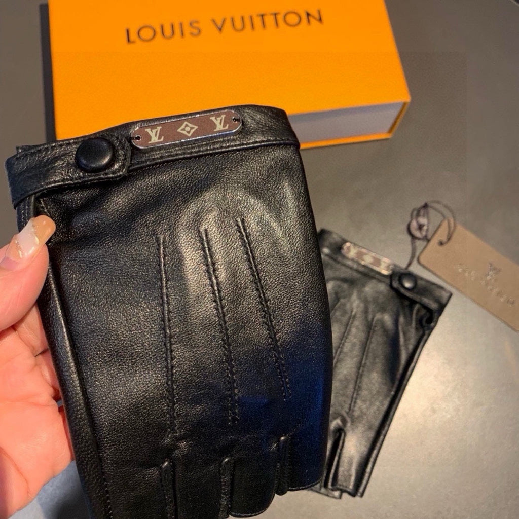 FINGERLESS GLOVES IN BLACK LAMBSKIN 453646