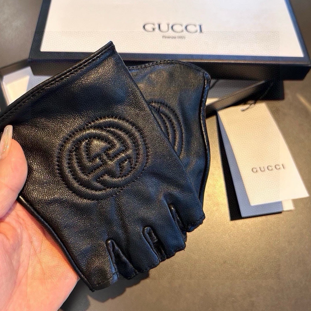 FINGERLESS GLOVES IN BLACK LAMBSKIN AND CASHMERE LINING 465790