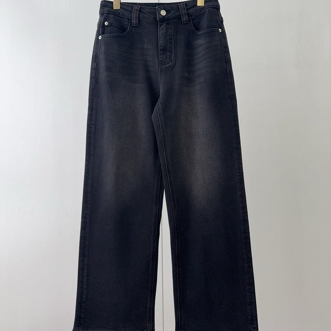 MAX MARA 25S STRAIGHT-LEG JEANS WITH SHEEPSKIN LINING 059