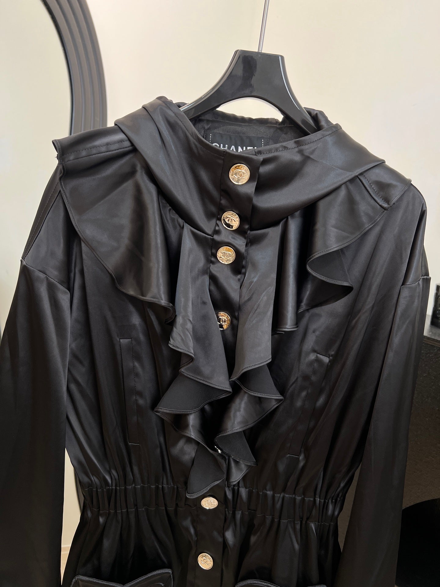 CHANEL 25S HOODED JACKET WITH LACE TRIM 408