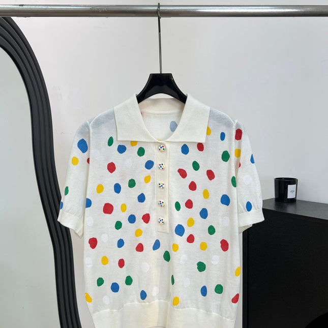 LV 26S SHORT-SLEEVED KNIT POLO SHIRT STYLE 195