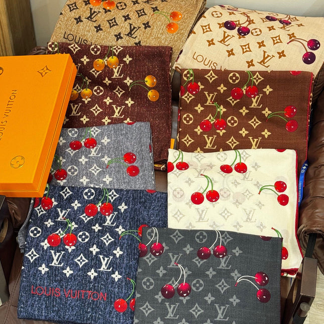 LV SCARF 140 CM IN WOOL MIX SILK 737265
