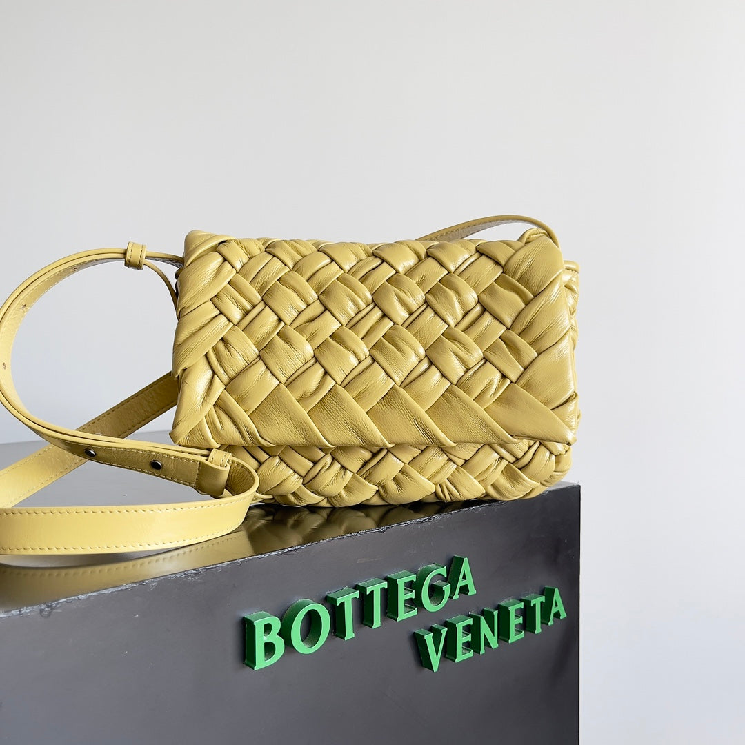BV Small Rumple Messenger 21 Yellow Lambskin Shw