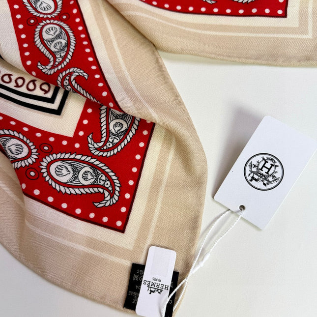HERMES 25S SCARF 135 IN CASHMERE SILK 729039