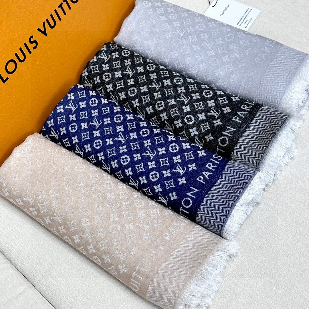 LV SCARF 120 CM IN WOOL MIX SILK 737298
