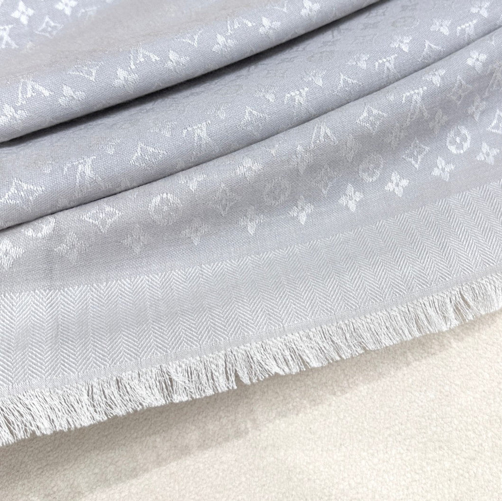 LV SCARF 120 CM IN WOOL MIX SILK 737300