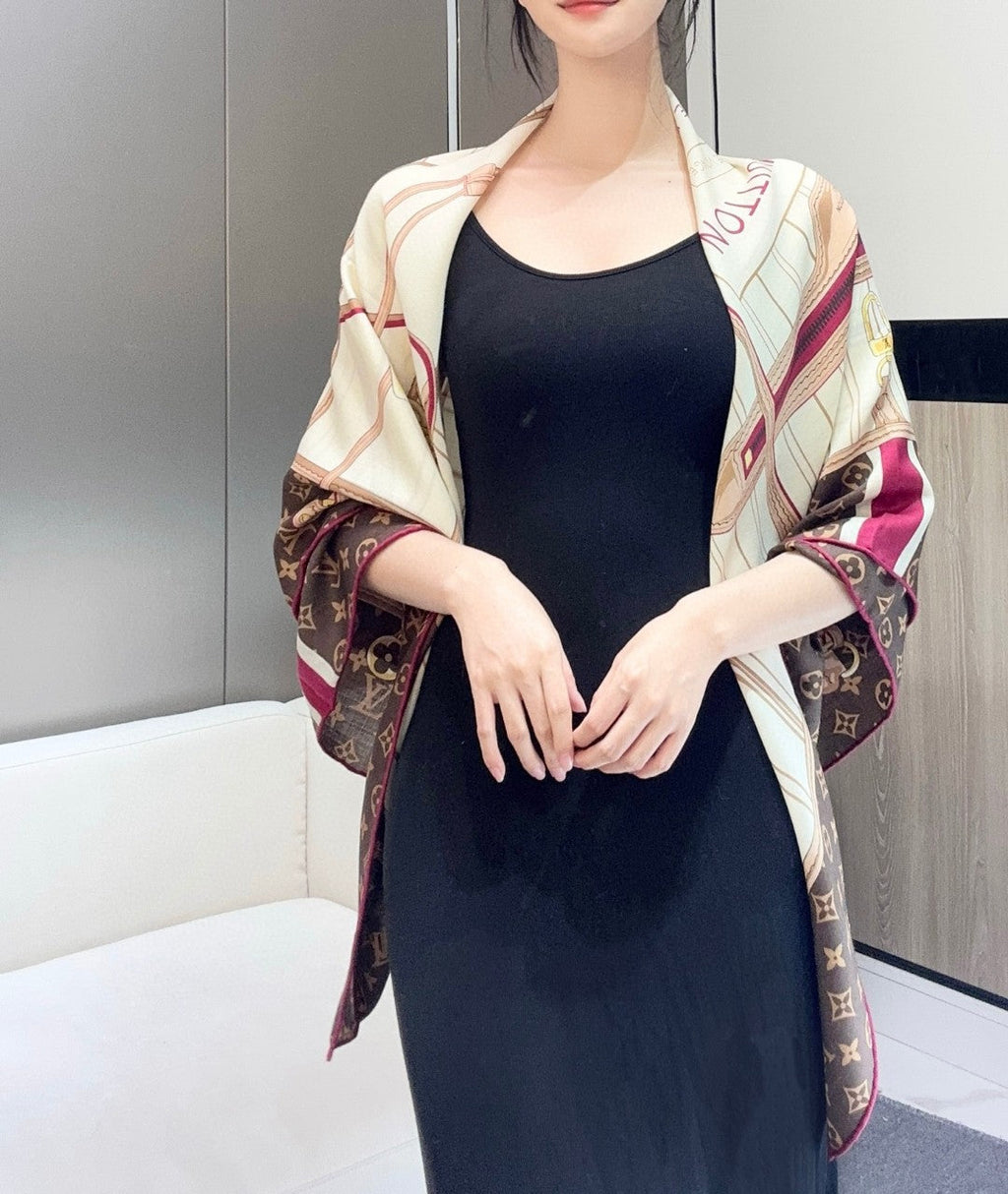 LV SCARF 140 CM IN SILK 721536