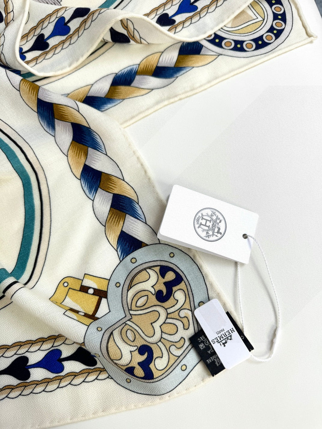 HERMES 25S SCARF 135 IN CASHMERE SILK 730649